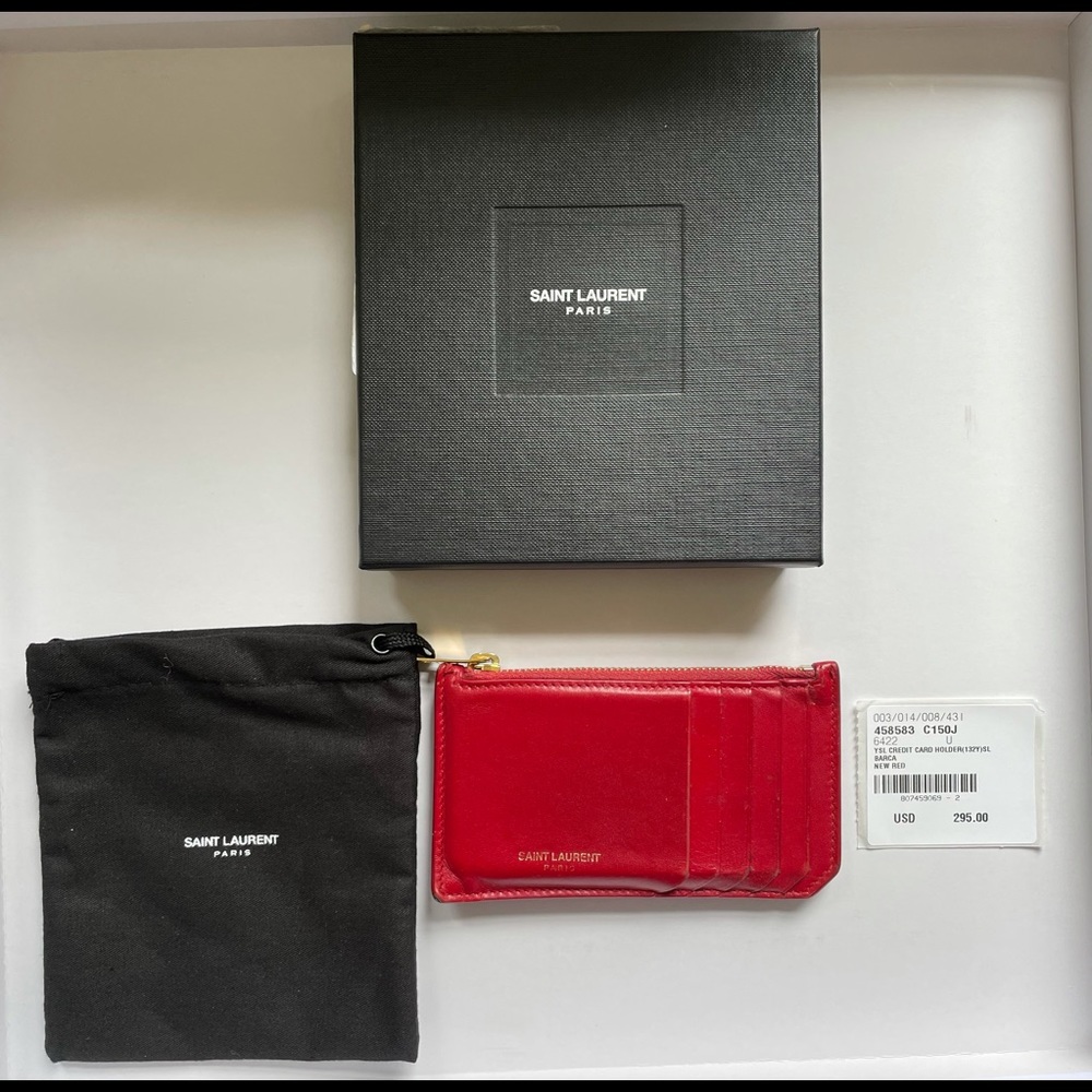 Saint Laurent BARCA card holder / Color: New Red